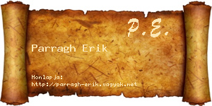 Parragh Erik névjegykártya